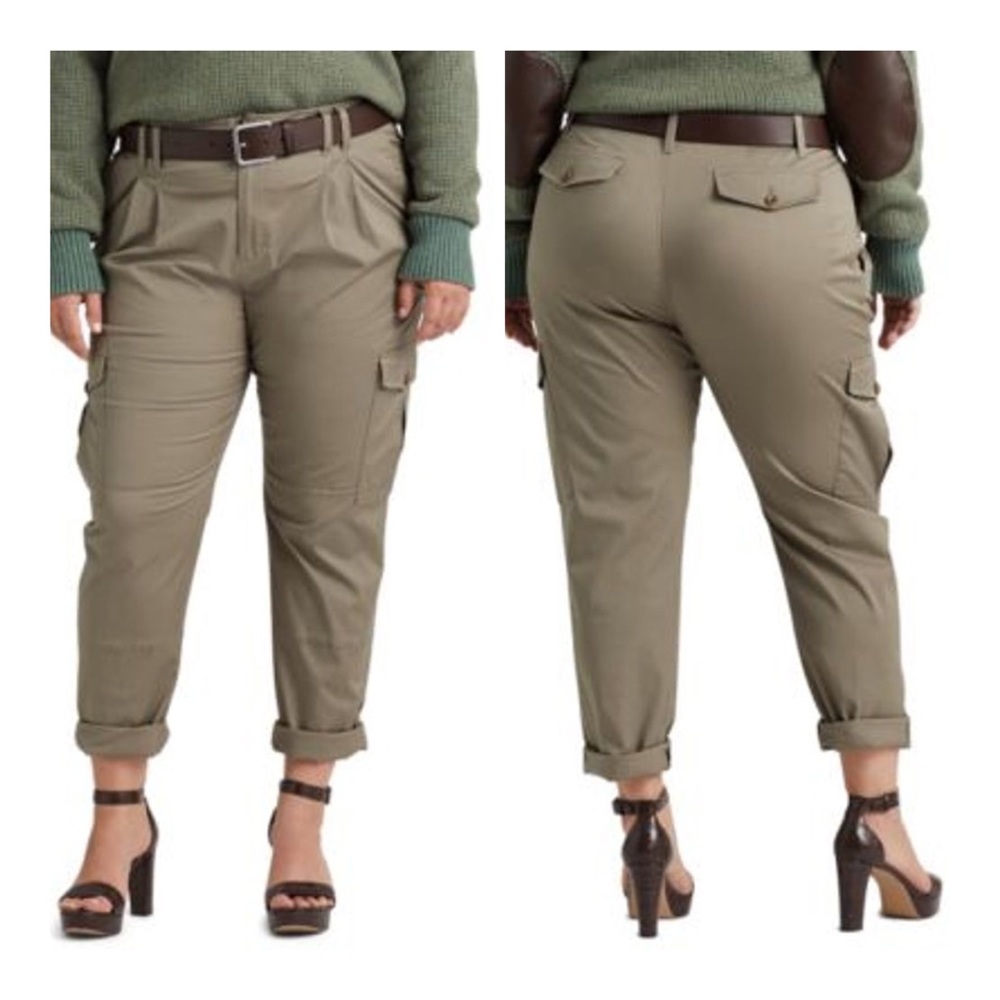 Ralph Lauren Black Label Women’s Twill Cargo Crop Pants Size 16 NWT